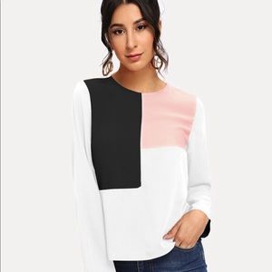 Long Sleeve Color Block Top